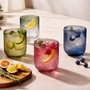 Versa Vaso de Cristal Rosa 260ml 7 x 9 cm (6 Unidades)