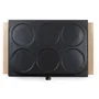 Domo DO8717P Crepera, 1000 W, Prepara 6 Crepes de 11.5 cm, Termostato Regulable, Color Negro con Madera