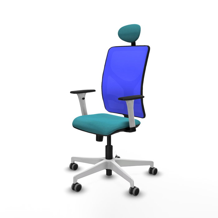 PIQUERAS Y CRESPO Silla de oficina Motilla con mecanismo Sincro, Turquesa y Azul