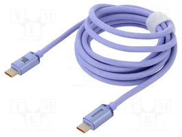 Baseus Cable USB-C a USB-C Crystal Shine 100W 2m violeta