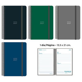 Senfort Agenda Anual 2027 con Tapa de PP y Espiral, Surtido de 4 Colores