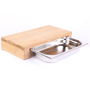 Cook Concept Tabla Cortar con Cajón de Acero Inoxidable y Bambú Cocina 32,5x16,5 cm