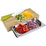 Cook Concept Tabla Cortar con Cajón de Acero Inoxidable y Bambú Cocina 32,5x16,5 cm