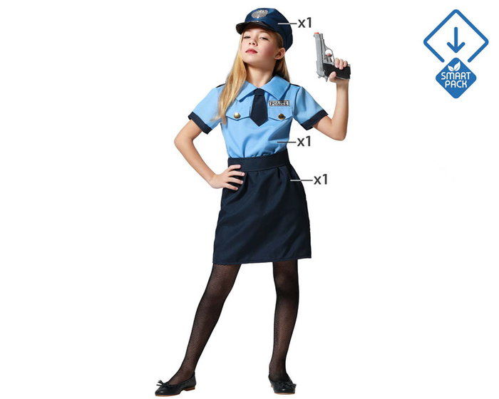 Disfraz Policía Niña Infantil Uniforme Azul Disfraz Policía Niña Infantil Uniforme Azul
