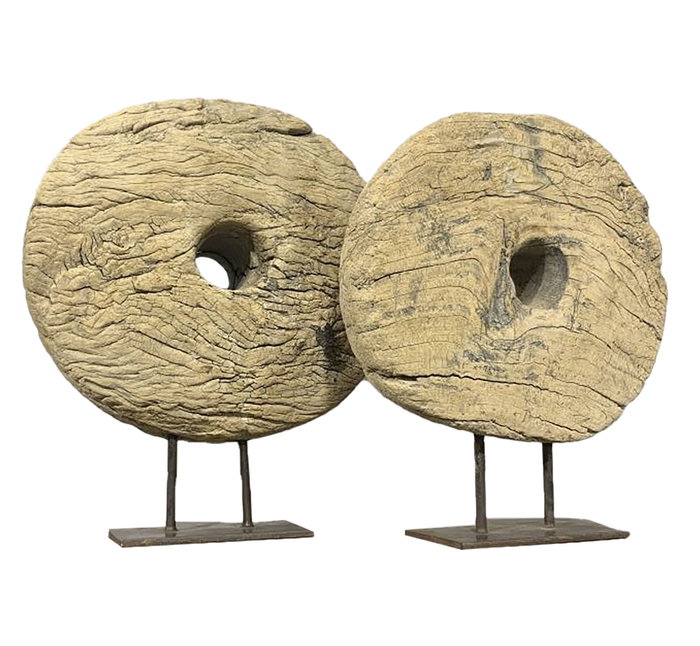 DKD Home Decor Escultura Item Home Natural Madera y Hierro 25 x 50 x 42 cm Hecho a mano