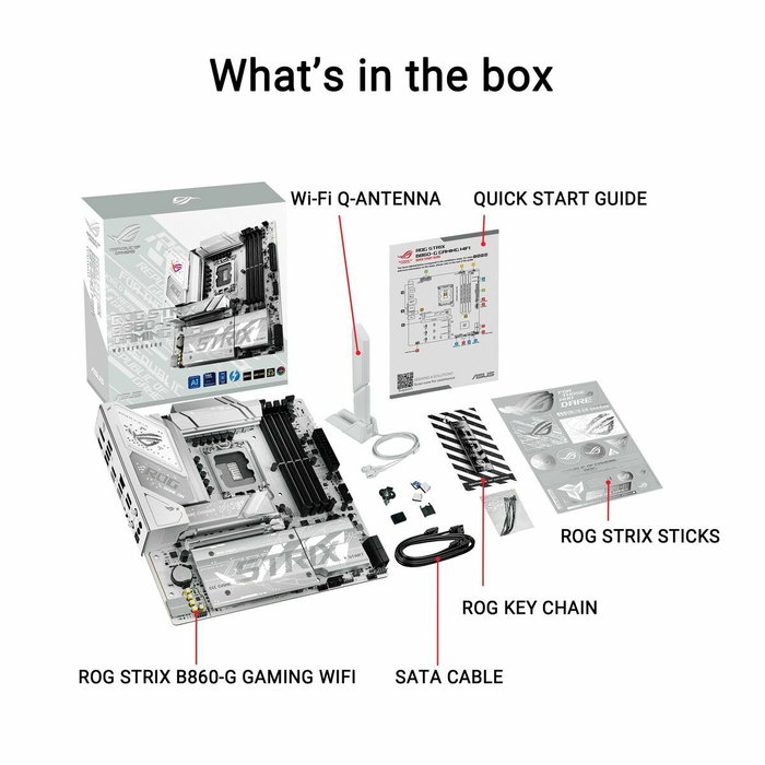 ASUS ROG STRIX B860-G GAMING WIFI LGA 1851 micro ATX Blanco ASUS ROG STRIX B860-G GAMING WIFI LGA 1851 micro ATX Blanco