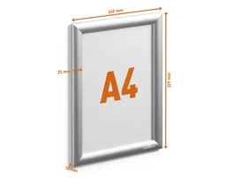 Durable Marco Portaanuncios Exterior Aluminio Anodizado Plata A4 350x260x12 mm Resistente Intemperie
