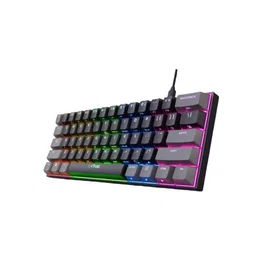Trust Teclado Gaming Mecánico GXT 867 Acira - 60% Compacto, Retroiluminación RGB Completa, Interruptores Outemu Red, USB-A/USB-C