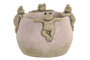 DKD Home Decor Jarrón de Cemento con Ranás Gris y Verde