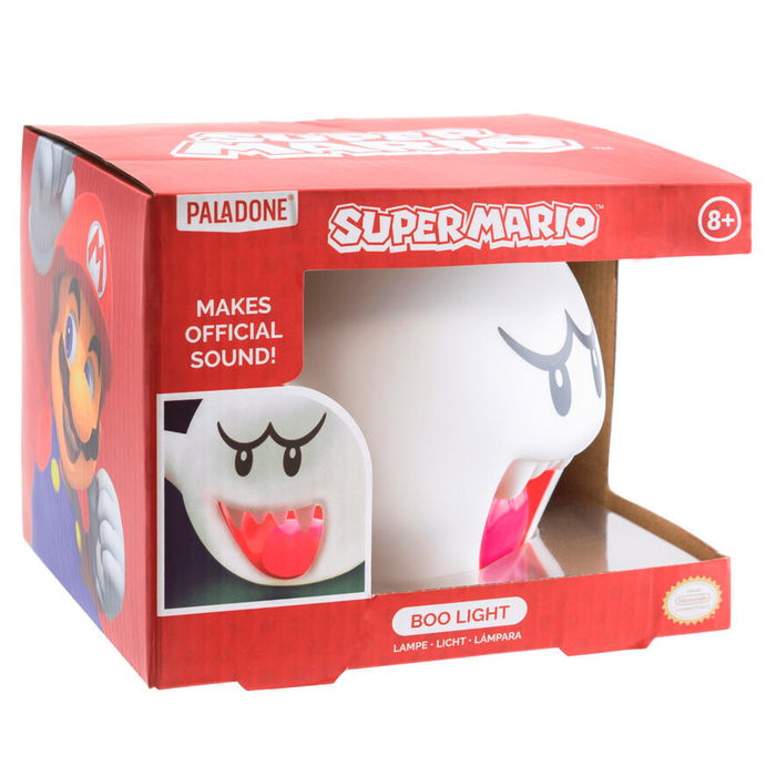 Wondee Lámpara Boo Light Super Mario con Sonido Oficial - Lámpara Decorativa con Luz y Sonido del Fantasma Boo, 119x157x173 mm Wondee Lámpara Boo Light Super Mario con Sonido Oficial - Lámpara Decorativa con Luz y Sonido del Fantasma Boo, 119x157x173 mm
