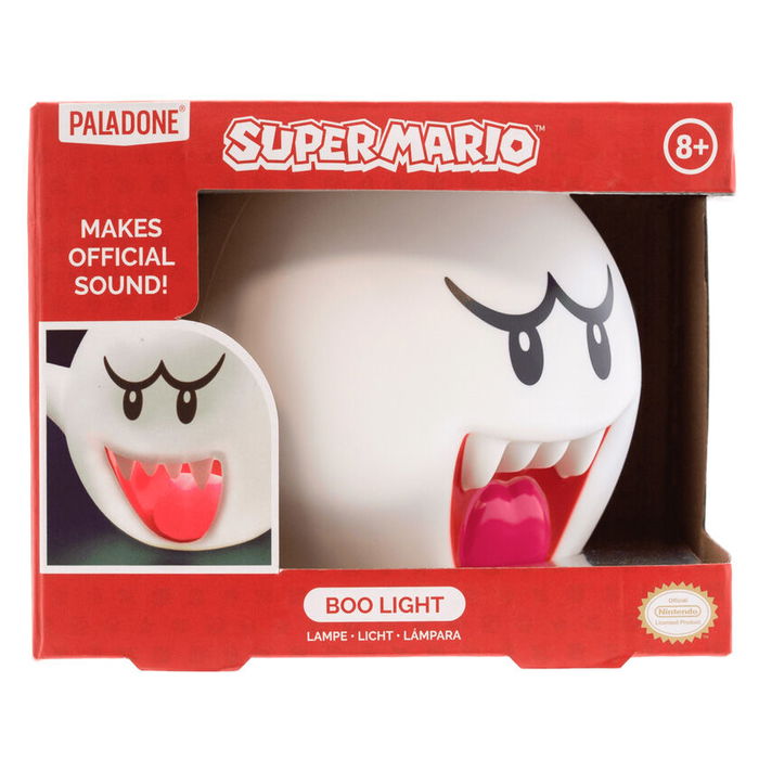 Wondee Lámpara Boo Light Super Mario con Sonido Oficial - Lámpara Decorativa con Luz y Sonido del Fantasma Boo, 119x157x173 mm Wondee Lámpara Boo Light Super Mario con Sonido Oficial - Lámpara Decorativa con Luz y Sonido del Fantasma Boo, 119x157x173 mm