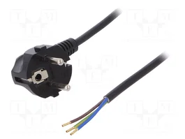 PLASTROL Cable de alimentación H03VV-F, OMY 3x1mm2 negro 10m