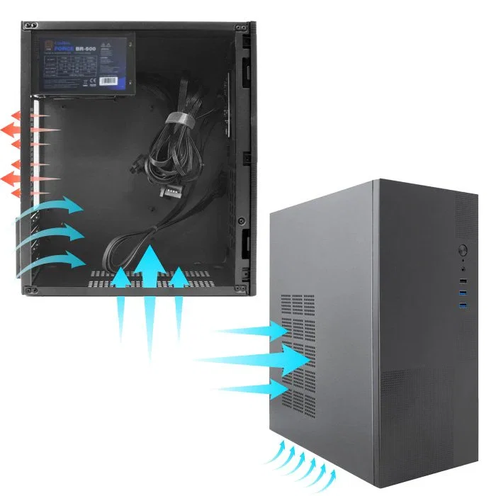Coolbox M440 Caja PC con Fuente Force500 500W 80+ Bronze Negro