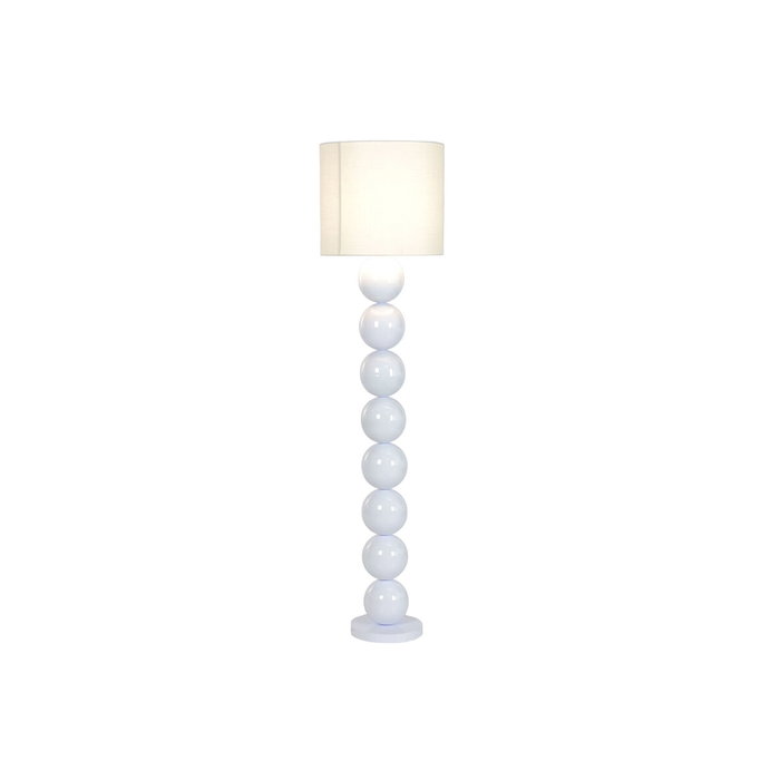 DKD Home Decor Lámpara de Pie de Cerámica y Lino Blanca