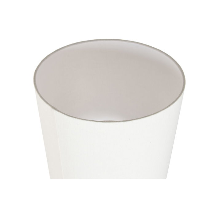 DKD Home Decor Lámpara de Pie de Cerámica y Lino Blanca
