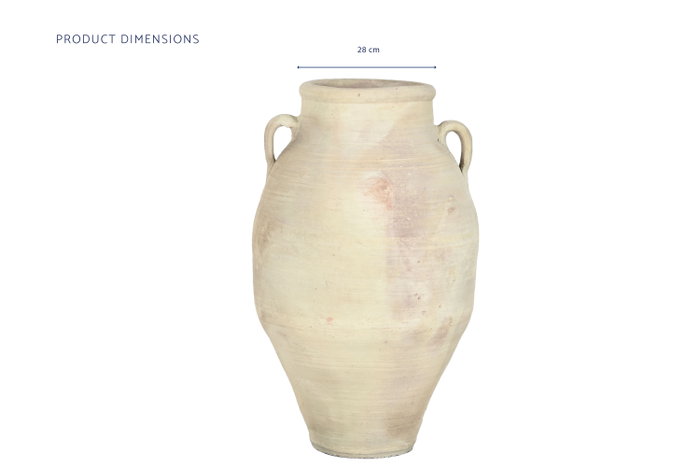 DKD Home Decor Ánfora Jerba de Terracota con 2 Asas