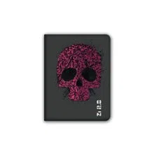 Ziron ZR195 Funda Folio para Tablet Universal 7" (17.8 cm) con Diseño Calavera - Polipiel Negro y Rosa - Resistente, Modo Espera, 6 Posiciones