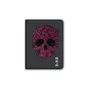 Ziron ZR195 Funda Folio para Tablet Universal 7" (17.8 cm) con Diseño Calavera - Polipiel Negro y Rosa - Resistente, Modo Espera, 6 Posiciones