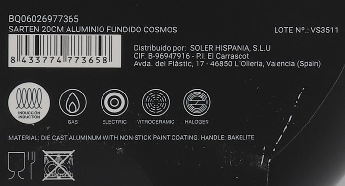 Quttin Sarten Aluminio Fundido Cosmos 20 cm (6 Unidades)