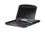 ATEN CL3108NX-ATA-SG Consola KVM de Rack 1U, Monitor LCD 19" (18.5") LED 1366 x 768 Píxeles, 8 Puertos, Negro, Conmutador Incorporado, Montaje en Rack