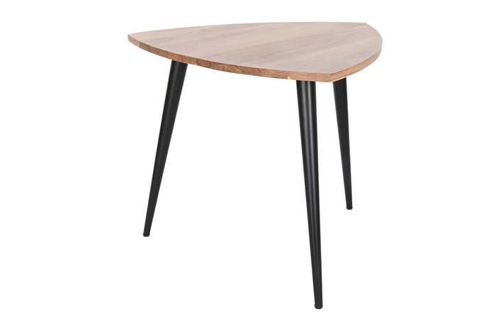 DKD Home Decor Mesa de Centro de Acacia y Metal Natural 90x90x76