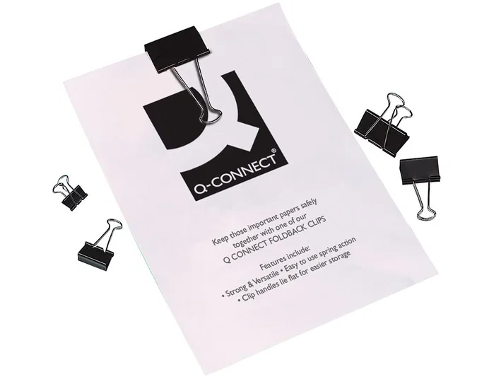 Q-connect Pinza metálica reversible n.1 19 mm, caja de 10 unidades
