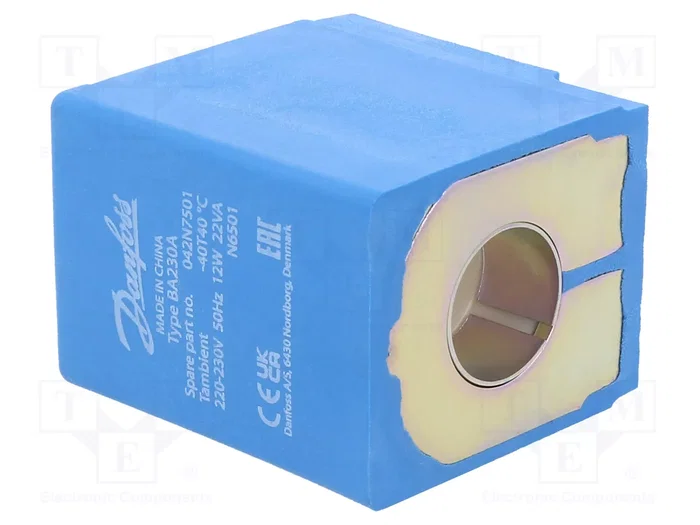 DANFOSS Bobina de electroválvula 220÷230VAC 12W 13,5mm DANFOSS Bobina de electroválvula 220÷230VAC 12W 13,5mm