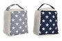 DKD Home Decor Sujetapuertas Gris Azul Poliester Arena 13 x 18 x 16 cm (6 Unidades)