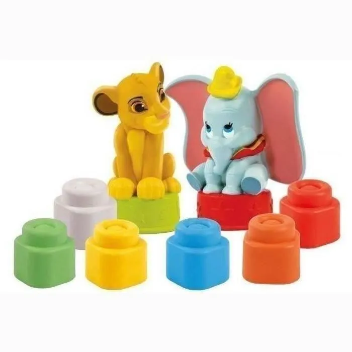 Clementoni Clem17817 Disney Classics Clemmy Box 6 cubos - Bloques de Construcción para Bebés - Hecho en Italia