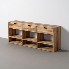 Mueble Tv Natural Madera de Teca Salón 140 X 30 X 55 cm