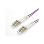 ROLINE Cable de Fibra Óptica OM4 50/125um 1m LC/LC Low-Loss, Color Violeta, Referencia LWL-Kabel