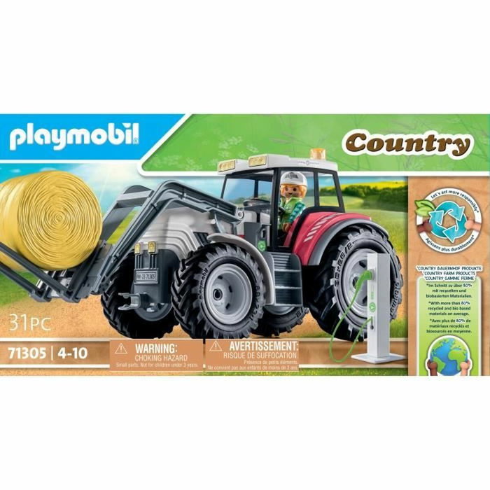 PLAYMOBIL Tractor eléctrico grande con accesorios Country 71305