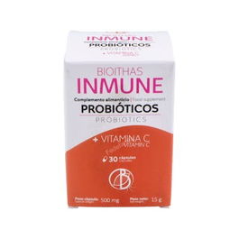 Bioithas Inmune Suplemento Probióticos con Vitamina C para Sistema Inmunitario 30 Cápsulas