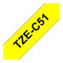 Brother TZE-C51 Cinta Laminada de 24 mm, Negro sobre Amarillo Fluorescente, 5 m