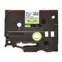Brother TZE-C51 Cinta Laminada de 24 mm, Negro sobre Amarillo Fluorescente, 5 m
