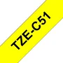 Brother Cinta Laminada TZeC51 Amarillo Fluorescente/Negro 24mm