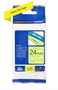 Brother TZE-C51 Cinta Laminada de 24 mm, Negro sobre Amarillo Fluorescente, 5 m