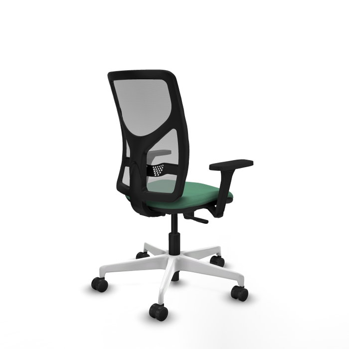 PIQUERAS Y CRESPO Silla de oficina Motilla con mecanismo Sincro, Verde esmeralda y Gris