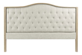 DKD Home Decor Cabecero de Cama Lino Rubberwood 160x10x133 Beige