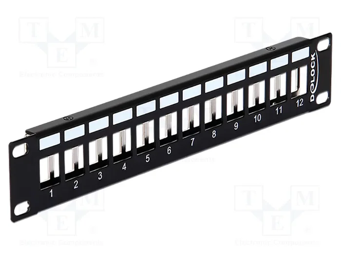 DeLOCK 43326 Patch Panel Keystone de 12 Puertos Negro de Metal DeLOCK 43326 Patch Panel Keystone de 12 Puertos Negro de Metal