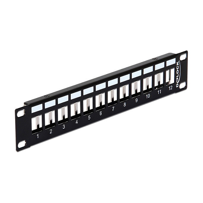 DeLOCK 43326 Patch Panel Keystone de 12 Puertos Negro de Metal DeLOCK 43326 Patch Panel Keystone de 12 Puertos Negro de Metal
