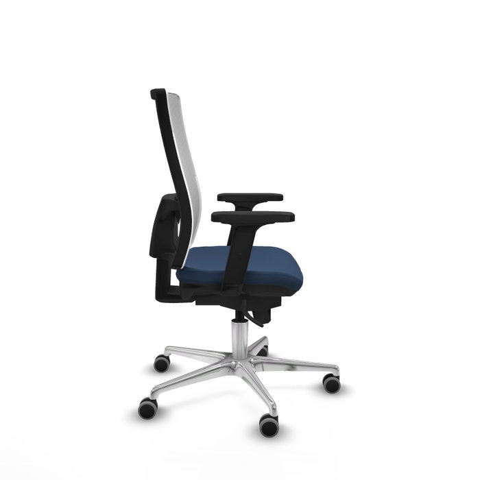PIQUERAS Y CRESPO Silla de oficina Horna con Mecanismo Sincro, Azul marino y Blanco