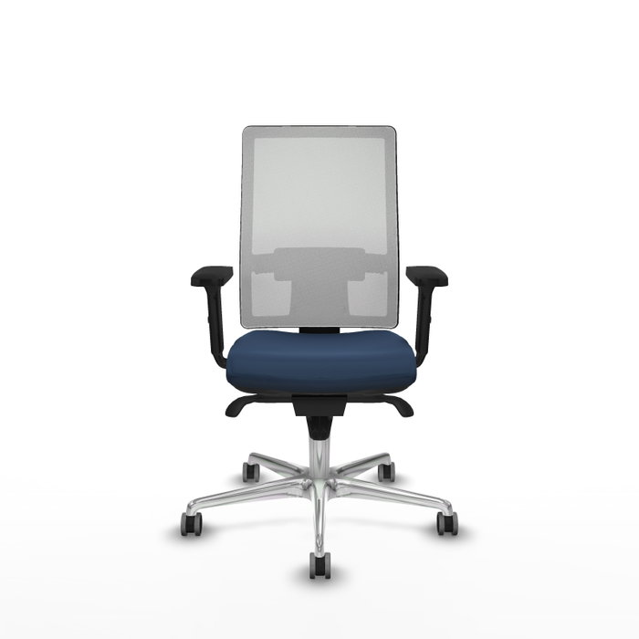 PIQUERAS Y CRESPO Silla de oficina Horna con Mecanismo Sincro, Azul marino y Blanco