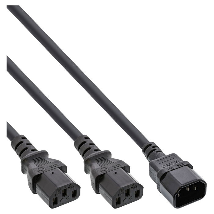 InLine Cable de alimentación 16657J C14 a 2x C13, 1m InLine Cable de alimentación 16657J C14 a 2x C13, 1m