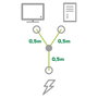 InLine Cable de alimentación 16657J C14 a 2x C13, 1m