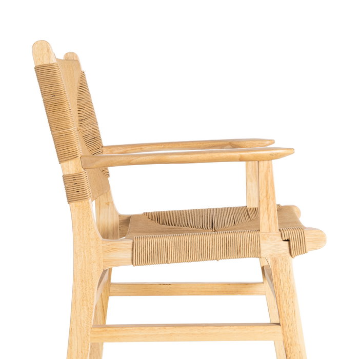 Silla Brazos Natural Madera 61 X 59 X 85 cm (Set de 2)