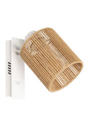DKD Home Decor Lámpara de Aplique de Hierro y Fibra Blanco 15x15x20 cm