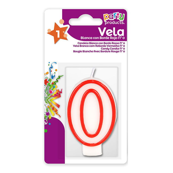 Best Products Vela Nº 0 Cera Repostería Rojo / Blanco