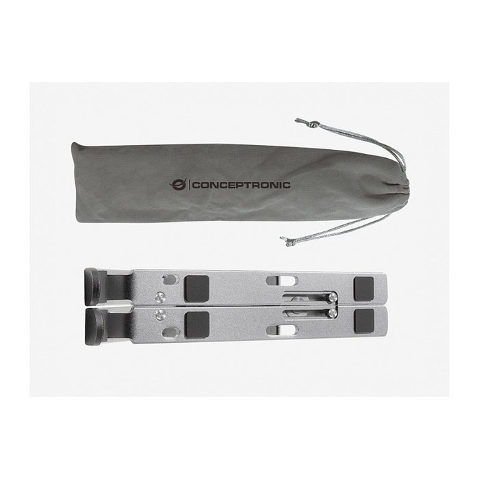 Conceptronic Soporte de refrigeración ERGO de aluminio plegable, Plata