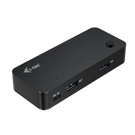 I-tec CAKVMHUB2A2C Hub USB-C KVM 6 en 1 para 2 Ordenadores - 2x USB-A + 2x USB-C, Puerto de Alimentación, 5 Gbps USB 3.2, Plug & Play, Compatible Windows/macOS/Linux - Negro